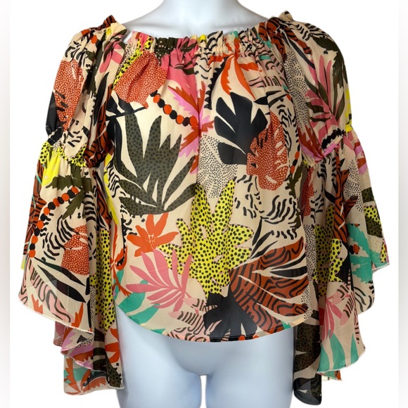 Boho Hippie Y2K Off-Shoulder Blouse - Picture 2 of 7